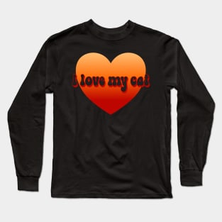 I Love My Cat Heart Long Sleeve T-Shirt